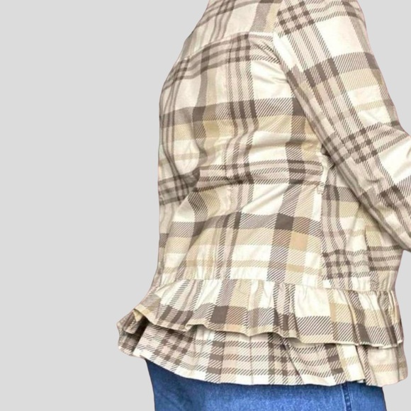 Plaid jacket military style with ruffles by Maralyn & Me - Picture 3 of 3